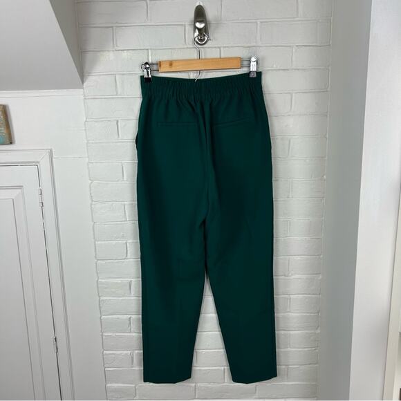Zara Green High Rise Tapered Trouser Pants w Gold Button Accent Detail Size XS - Picture 11 of 14